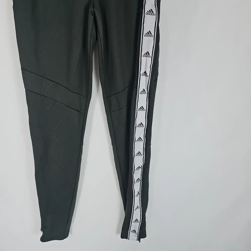 Adidas Men's Sz. Medium Football Soccer Jogger Pants Green Zip Hem and Pockets